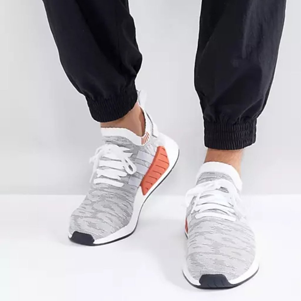 adidas NMD R2 Primeknit Running White 2017, size 9.5